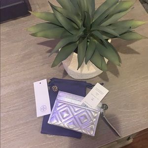 Tory Burch Fleming Metallic Slim Card Case